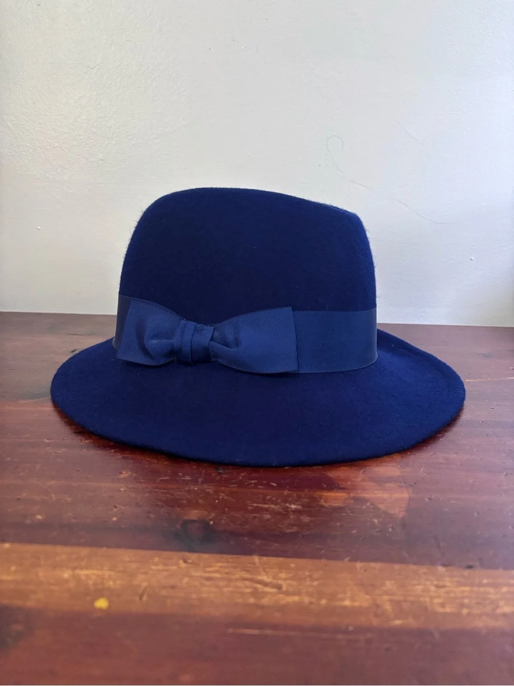 Street Smart by Betmar Vintage Women's Royal Blue 100% Wool Fedora Hat Ribbon